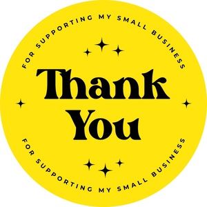 50 Yellow Thank You Sticker Labels Per Order